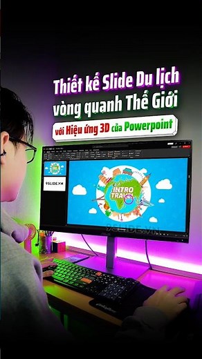 How to design an impressive 3D animation slideshow of a world trip using PowerPoint ✨