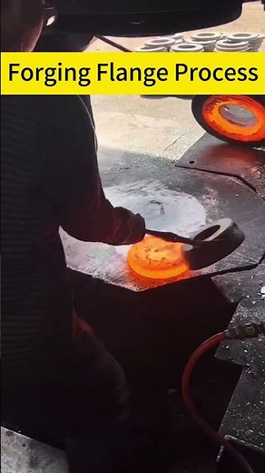 Forging flange hot forging process #inductionheating #forging #graphite #metalforming #lubrication