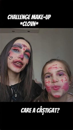 challenge make up *clovn*. CINE A CÂȘTIGAT?😱‼️⚠️ #makeupchallenge #clown #duel #familyfun
