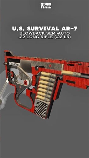U.S. Survival AR-7 Rifle Mechanism Animation #Shorts