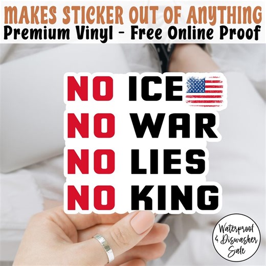 No Ice No Wars No King Sticker/car Magnet, Trump MUST GO NOW Sticker, No Kings in America Protest Sticker, Anti-trump - Etsy