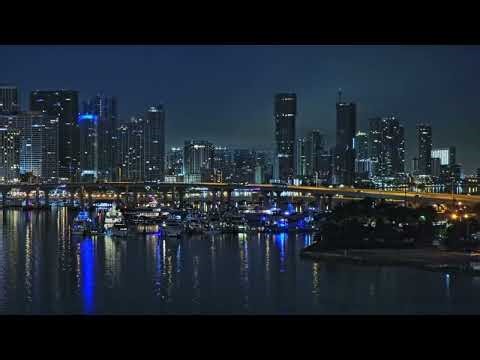 Relaxing Smooth Jazz / Night Cityscape Reflecting On Water to Relax, Chill, Study, Background Music
