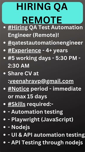Testing Jobs | QA Jobs| Automation Testing Jobs| Rd Automation Learning