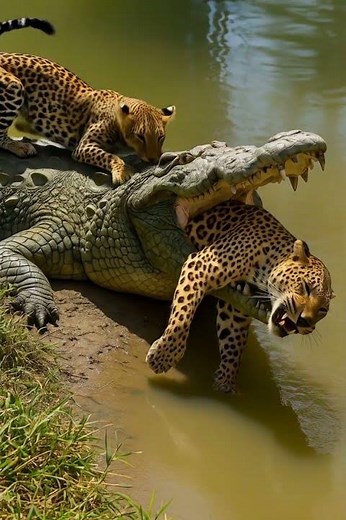Leopard’s Desperate Battle Against Giant Crocodile 🐊 | Intense African Wildlife