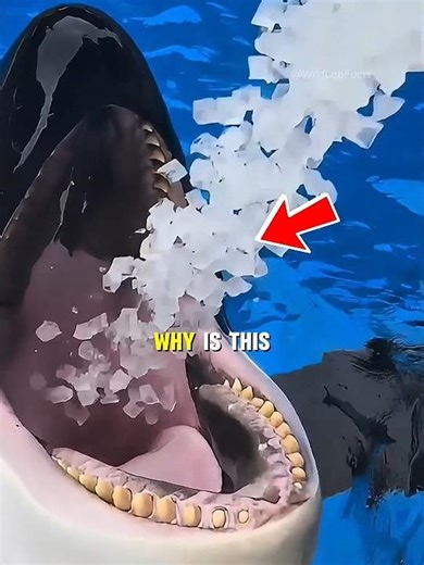 The Surprising Reason Why Orcas Eat Ice! #orca #animals #animallovers #shorts