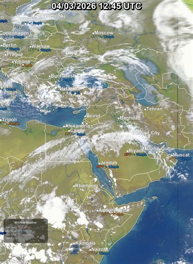 Middle East 24 Hour Satellite Weather | April 03, 2026 #shorts