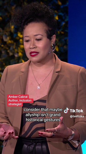 The small, everyday actions you take on an individual level can make the biggest impact in your community, says inclusion strategist Amber Cabral. In her TED Talk, she shares 3 steps to build connections and effectively support those around us in meaningful ways. Visit the 🔗 in our ☣️ to watch the full talk. #TEDTalk #Support #Community #Allyship
