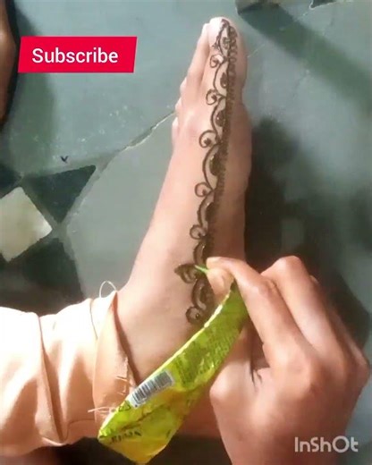 easy leg mehndi design for beginners ❣️