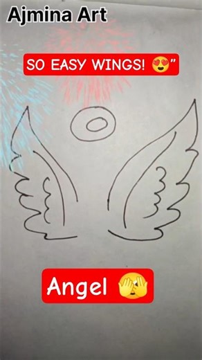 “Easy Angel Wings Drawing 😇✨ | 1 Minute Art Trick You Must Try!”