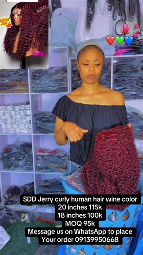 Luxury Jerry Curly Human Hair in Wine Color