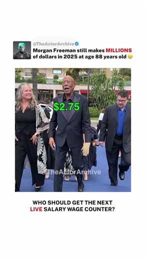 Actor Morgan Freeman's LIVE 2025 salary wage PER SECOND 🤯 #actor