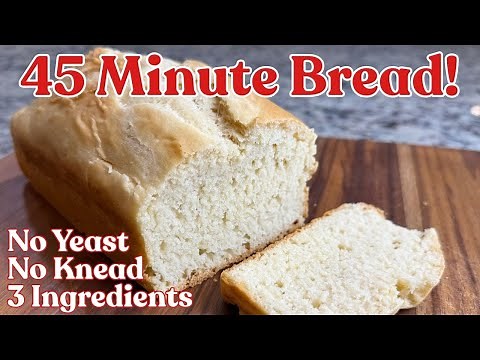 3 Ingredient No-Yeast No-Knead Bread (Ready in 45 Minutes!)