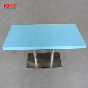 [Hot Item] Blue Square 2 Seaters Artificial Stone Restaurant Table for Children