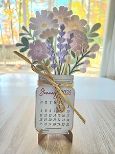 2026 Desktop Calendar | Mason Jar Flower Bouquet | Floral Desk Decor - Etsy