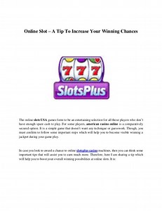 Increase Your Chances Of Winning Slots