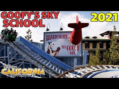 4K Goofy's Sky School FULL RIDE at Disney California Adventure 2021