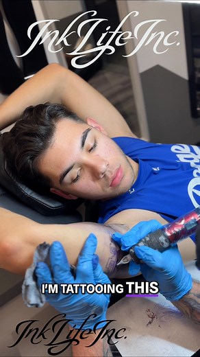 Getting his very first tattoo! Watch his reaction—does it hurt at all? Turns out, not even a little bit. Better than a rock and laughing. #FirstTattoo #TattooExperience #PainFree #TattooReactions | Ink Life Inc. | Facebook