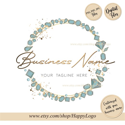 Artisan Jewelry Logo Design: Gemstone, Crystals, Diamonds Beads Business Branding (digital Files) - Etsy