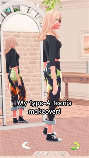 My Type-A sim aged up into a teen, so makeover! #sims4 #thefullpackagelegacy #thesims4 #sims4cc