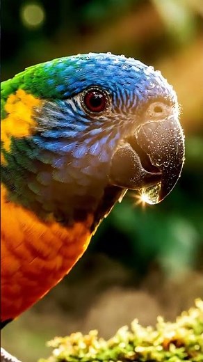 Blue-Fronted Amazon in Morning Mist Scene