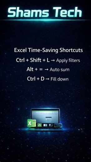 Excel Shortcuts That Save HOURS ⏱️ | Work Faster Like a Pro | Shams Tech