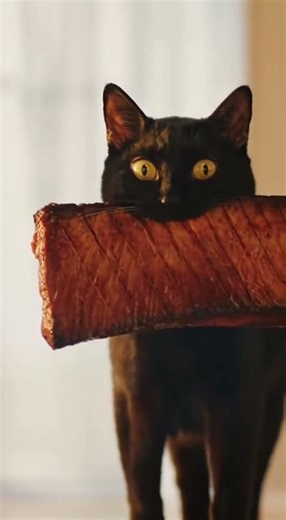 【口元で発覚】よそ見の隙に消えたお肉、呼んだら犯人がくわえたまま来た #cats #short #猫 #cat #猫ミーム