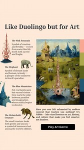 🖼️ Every Intelligent Person Should Know Art Art isn’t just about paintings—it’s about understanding the world. 🎨 Learn how art shapes culture & ideas 🖌️ Explore masterpieces in just 5-minute lessons 🧠 Train your brain with engaging quizzes Become the most well-rounded person in the room! 🚀 | Nibble