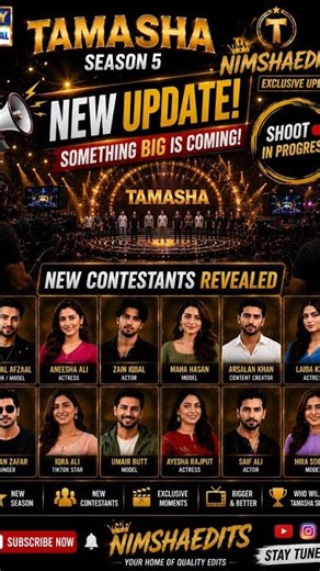 Tamasha Season 5 Latest Update 😱 | New Contestants | Exclusive Update | NimshaEdits