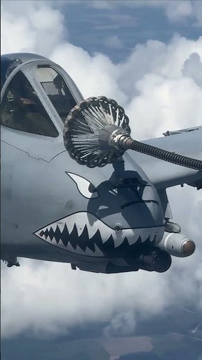 United States Air Force A-10 Thunderbolt II Aircraft Conducing Mid-Air Refueling