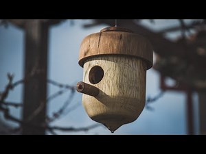 Wood turning an acorn bird house | Oak