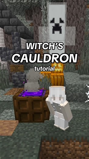 spooky witch’s cauldron tutorial! #minecraft #minecraftbuilds #minecraftideas #halloween #shorts