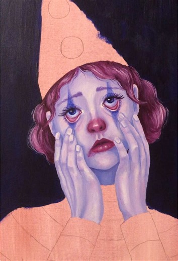 Some more progress on my clown painting! The face is now done and I gotta say it was such a fun time. I used my own face for a reference which at times felt awkward, but I got over it pretty quickly. #art #artwork #artist #clown #clownpainting #artforyou #artoftheday #portrait #portraitartist #foryou #foryoupage