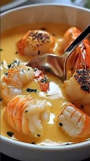 Lobster shrimp bisque recipe. #comfortfood #easydinner #cozymeals #familydinner #foodie #braisedbeef