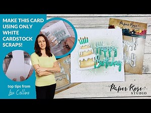 White Cardstock Scraps - make a card just using leftover scraps!
