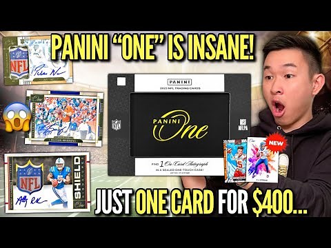 The NEW PANINI "ONE" Football is the CRAZIEST SET EVER (1 Card Per Box)! 😱 2023 One Hobby Review x4