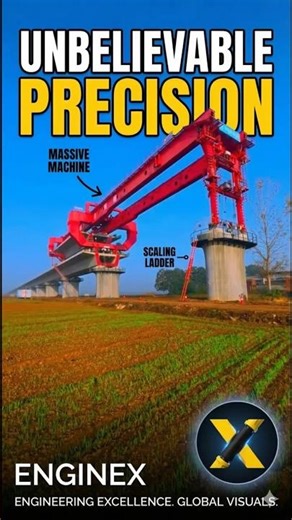 Bridge Built Segment by Segment with Launching Gantry #construction #machinery #engineering