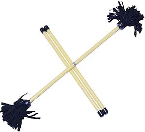 Zeekio Z-Stix Professional Juggling Flower Sticks/Devil Sticks and 2 Hand Sticks, Hand Made, Beginner Friendly - Solid Series (Yellow, King Spear 17" HS 30" Stick)