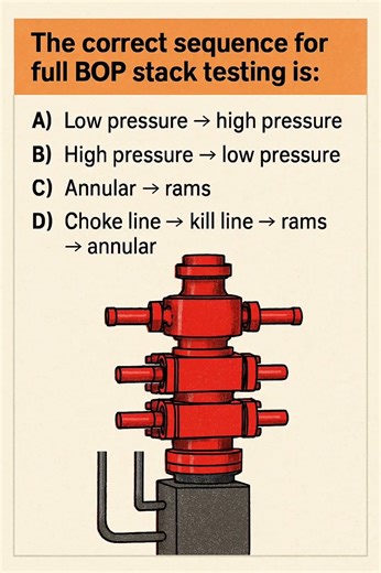 BOP Stack Testing Sequence Q54 #BOPTesting #OilfieldSafety #WellControl #RigTraining
