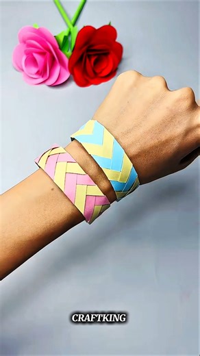 How to make breslet with paper DIY easy paper craft ideas | new paper breslet meking ideas #shorts