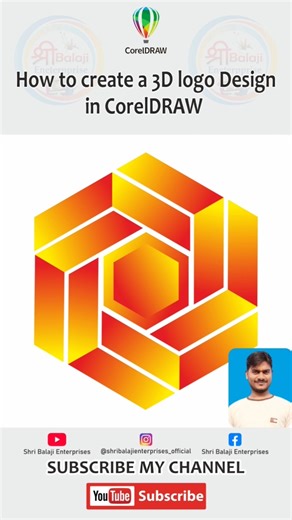 How to Create a 3D Logo Design in Coreldraw 💫💫💫#coreldraw #shorts #tutorial