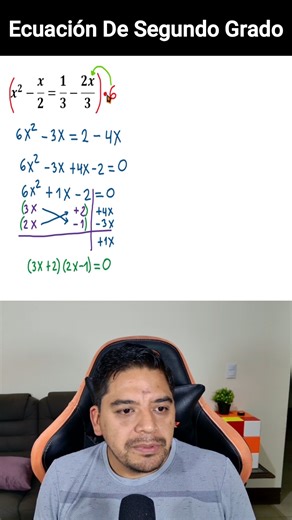 Ecuacion de segundo grado con fracciones | Profe Richard