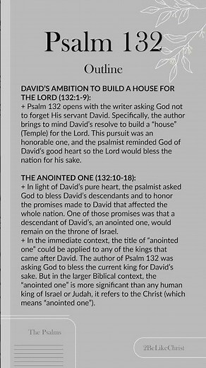 Psalm 132 Explained in 1 Minute... #biblestudy #readthebible #psalms #2belikechrist