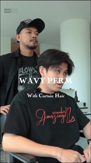 Get a Stunning Wavy Perm with Curtain Hair | Trendy Hair Transformation