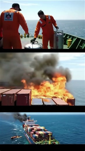 Massive Explosion on Container Ship! #disaster