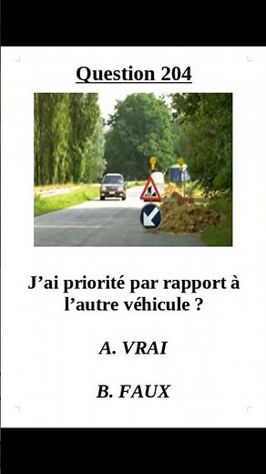 Exam question 204 - Belgian Category B driving licence