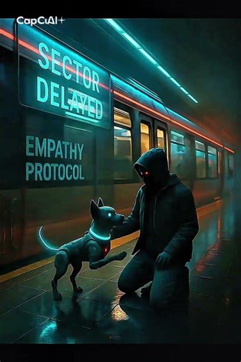 Cyber Dog cuddled in a Future Subway 🚇✨ (Cute…but He’s Hiding Something…) RoboDogLog 006 | #dog