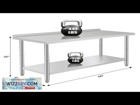 GARVEE 60"L x 24"W x 35"H Stainless Steel Prep Table Heavy Duty