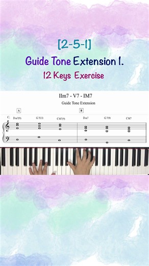 [2-5-1] Guide Tone Extension I. Major 12 Keys #Shorts