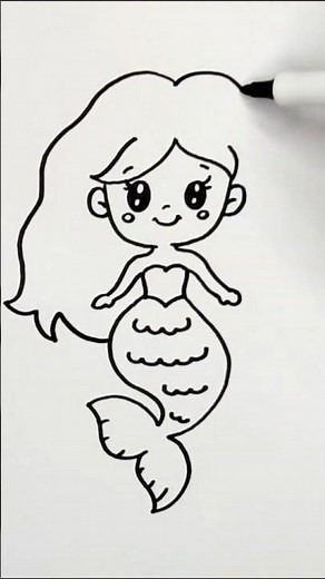 How to draw a cute mermaid | Easy step by step drawing #kids #art #drawing