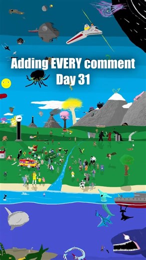Day 31 of adding EVERY comment into our world - #dailydrawing #worldbuilding #interactive